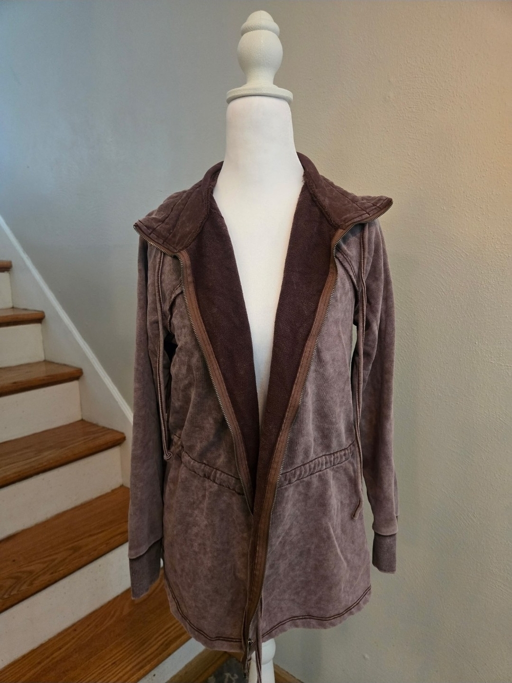MOD on Trend Brown Acid Wash Utility Jacket Womens Size Small